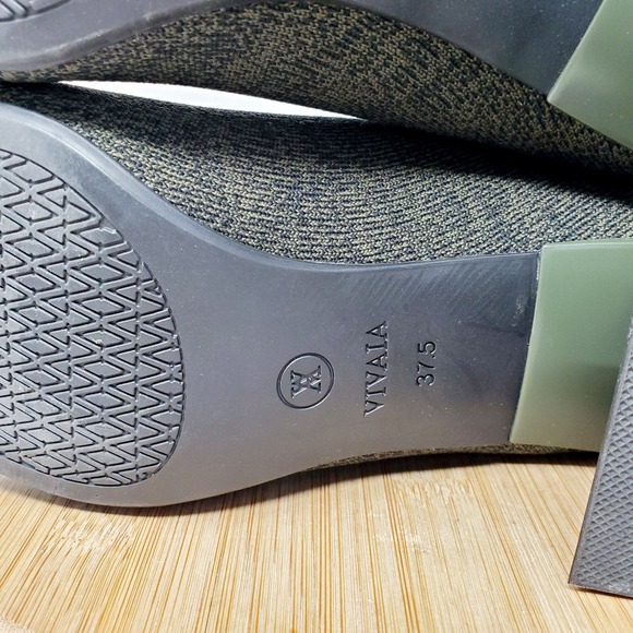 Vivaia Regina Pro Boots Womens 37.5 Olive Square Toe Fishtail Heel Knit Stretch - Picture 14 of 16